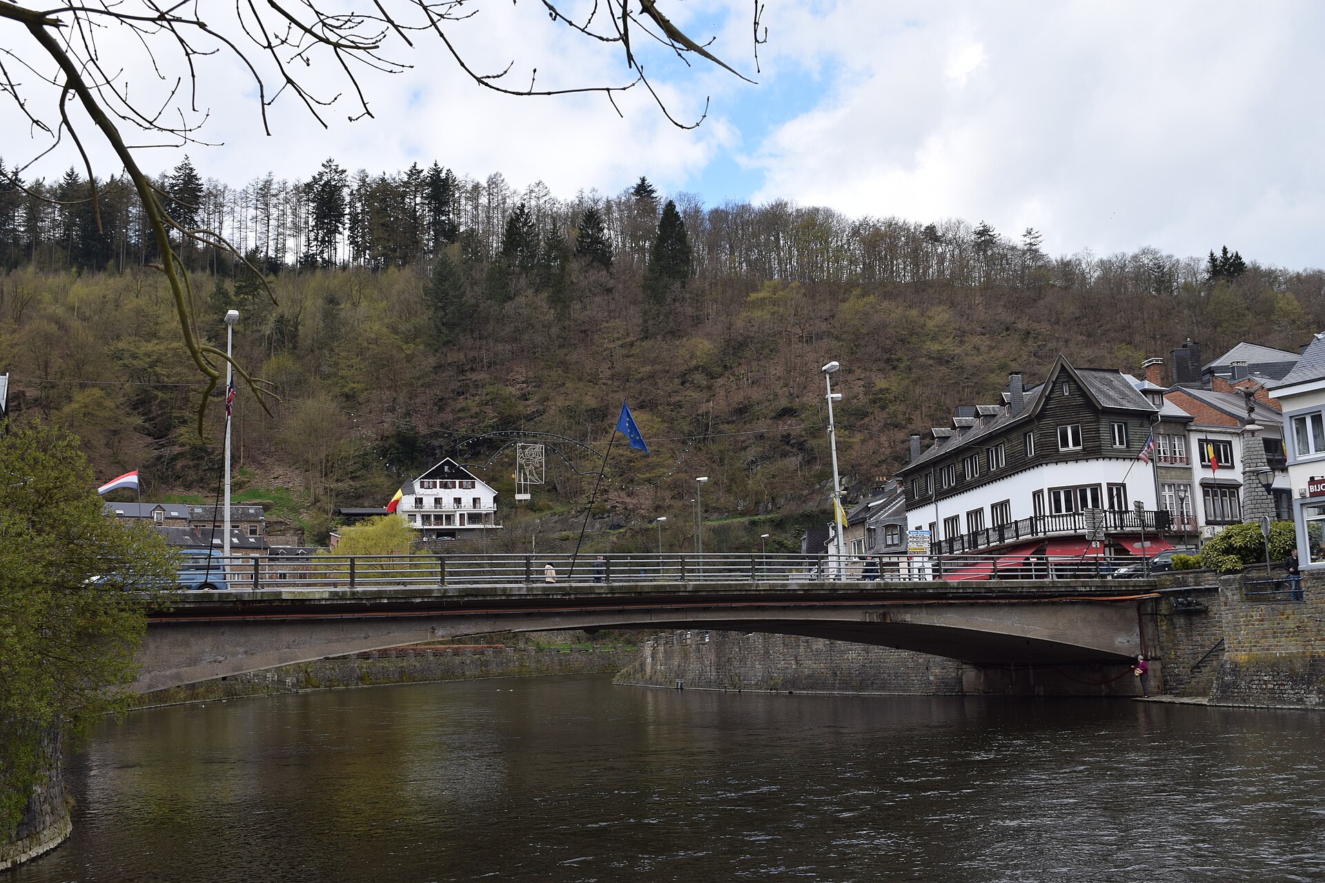 La vallée de l'Ourthe et le bourg vus des crêtes